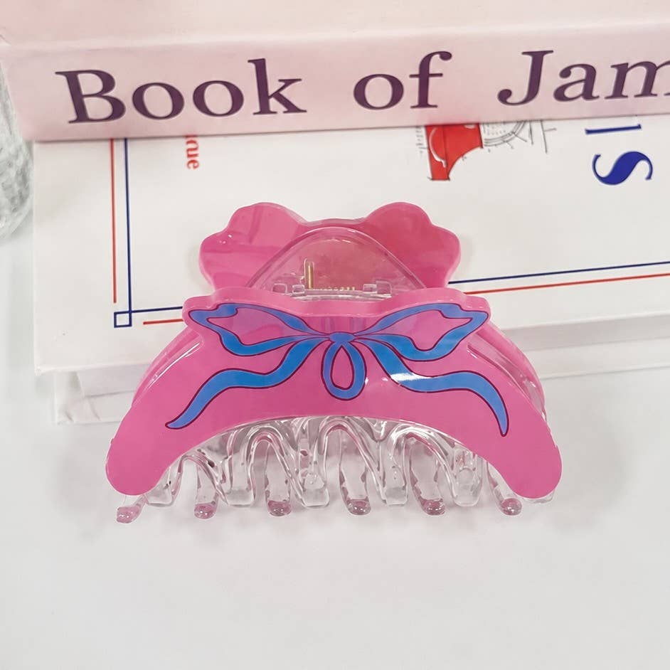 Coquette Ribbon Resin Hair Claw Clips