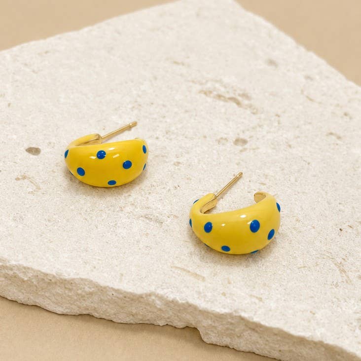 Butter Yellow Polkadot Earrings