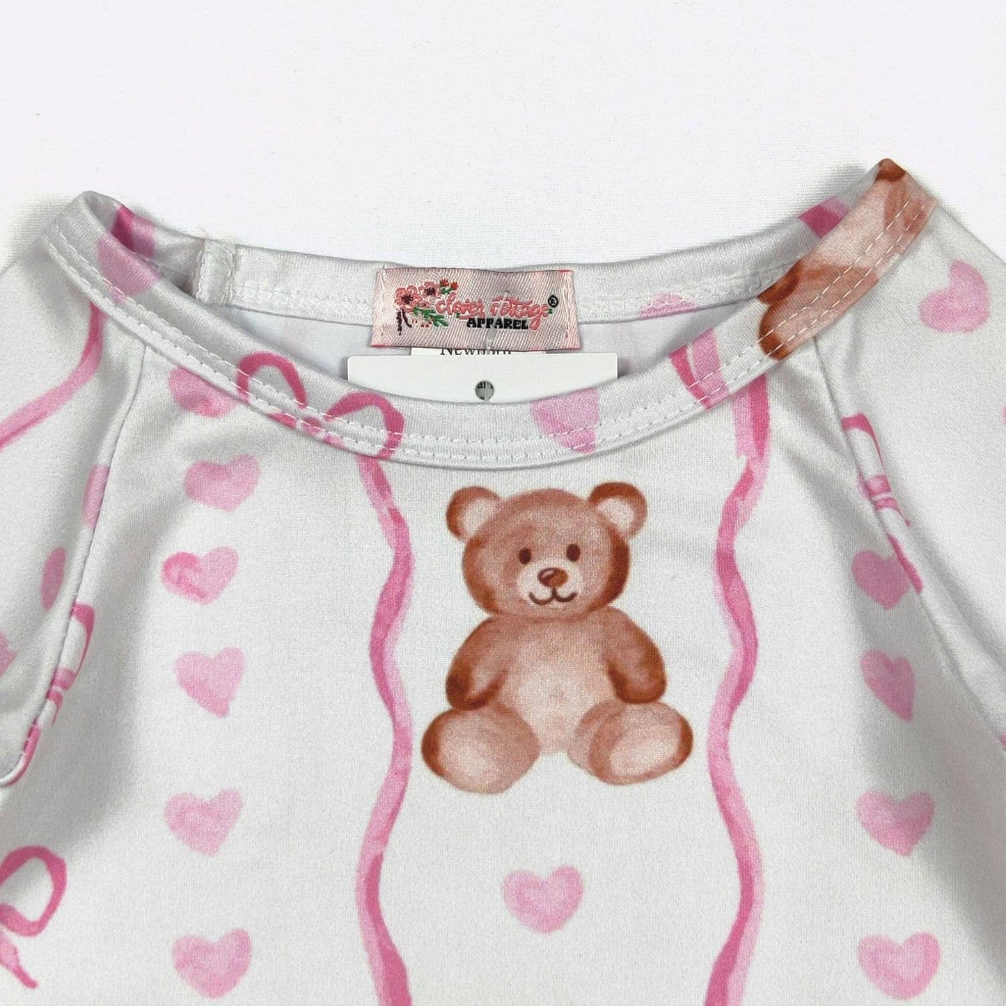 Teddy Bear Bow Baby Gown