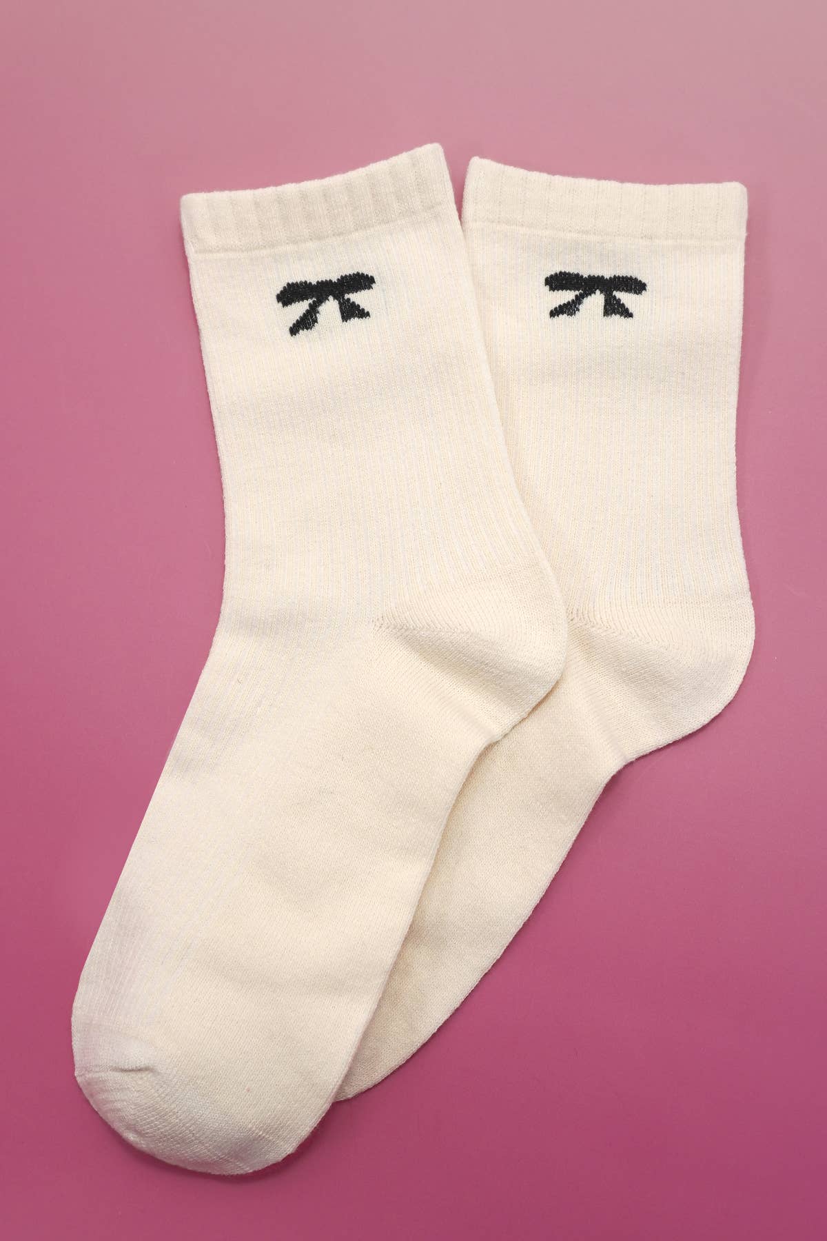 WOMAN RIBBED BOW KNOT SOCKS