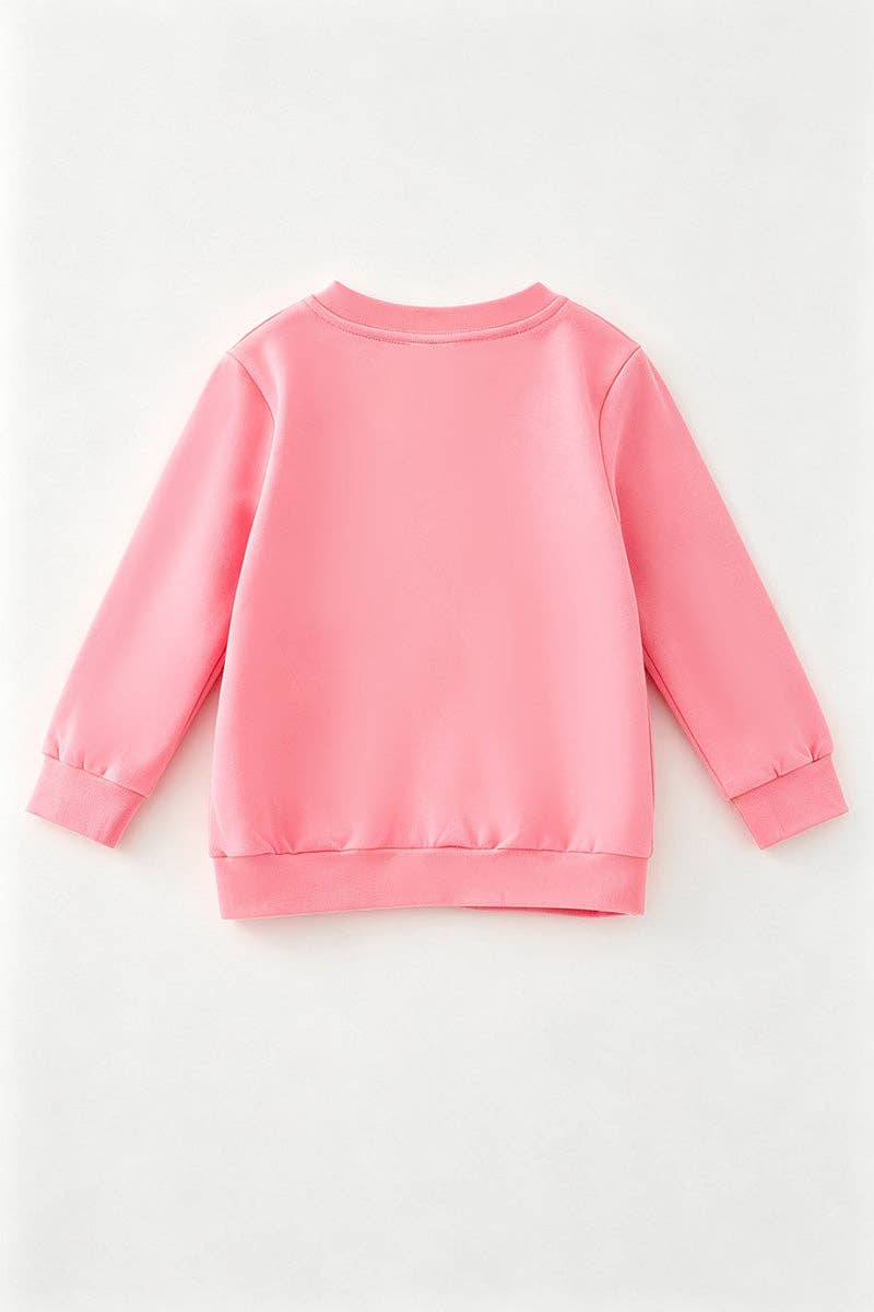 Pink Christmas embroidered sweatshirt