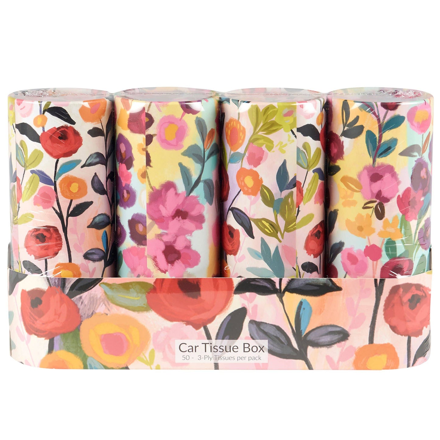 Bright Floral Car Tissue Box