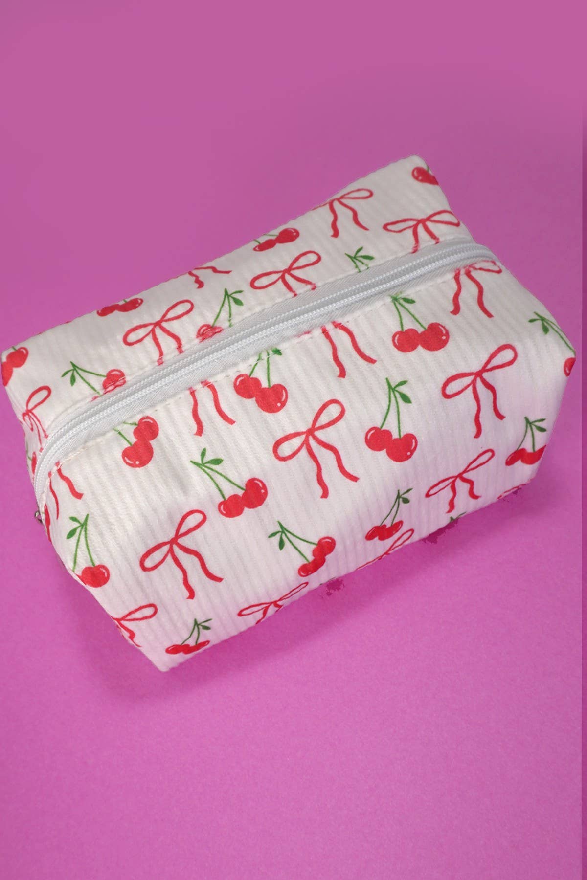 STRAWBERRY WESTERN BOW MAKEUP COSMETIC POUCH BAG