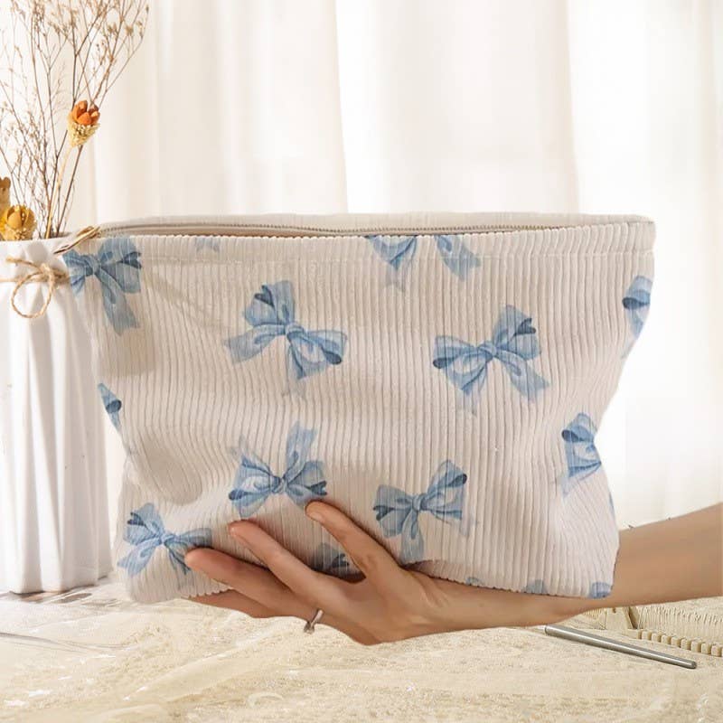 TRAVEL BOW CHERRY COSMETIC MAKEUP POUCH BAG