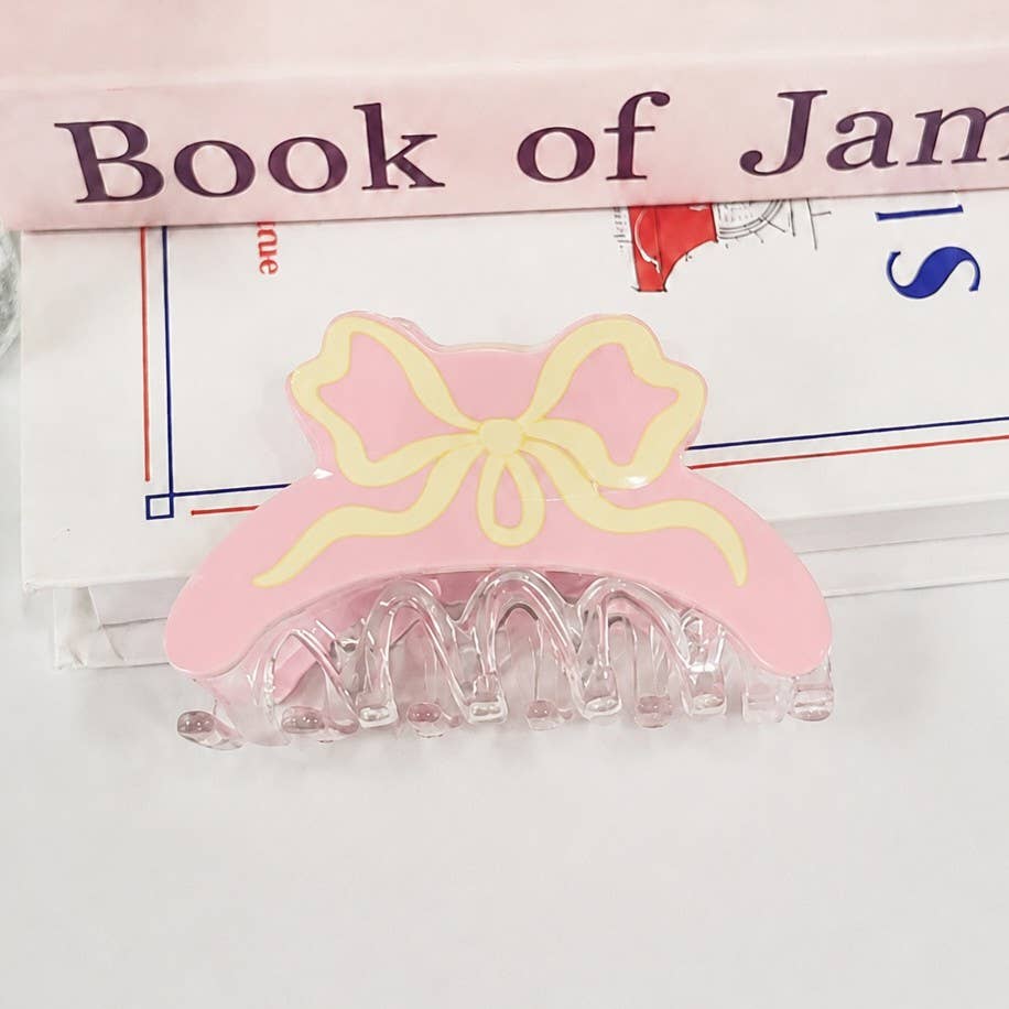 Coquette Ribbon Resin Hair Claw Clips