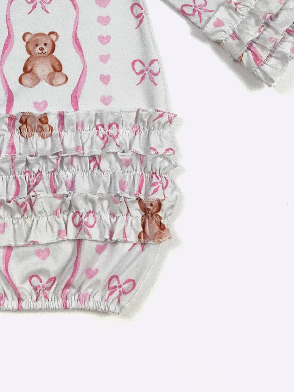 Teddy Bear Bow Baby Gown