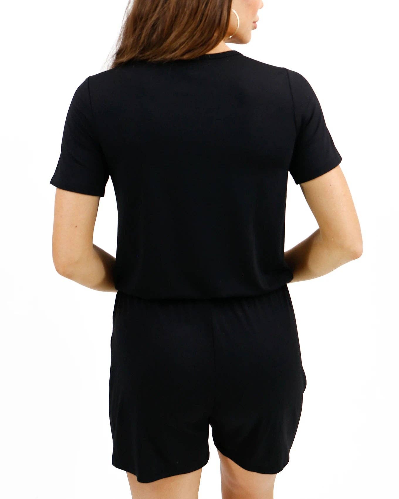 Casual Day Modal Romper in Black