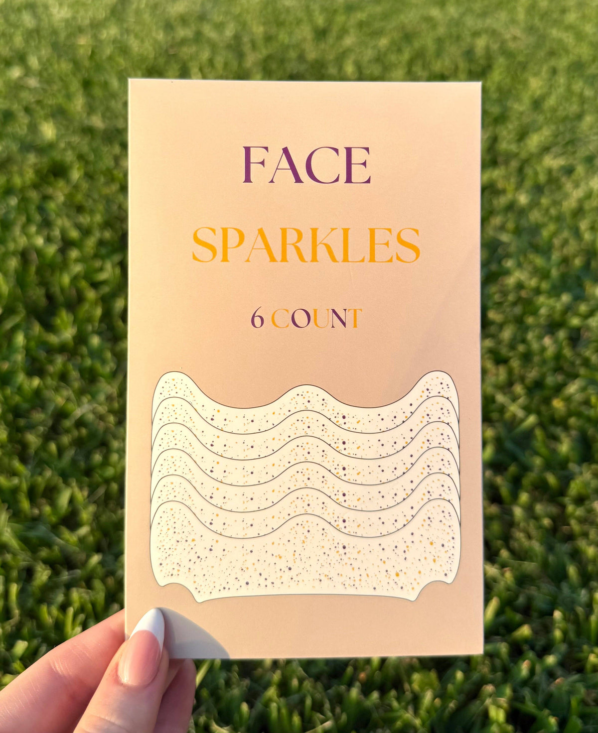 Purple and Yellow 6pc Face Sparkles