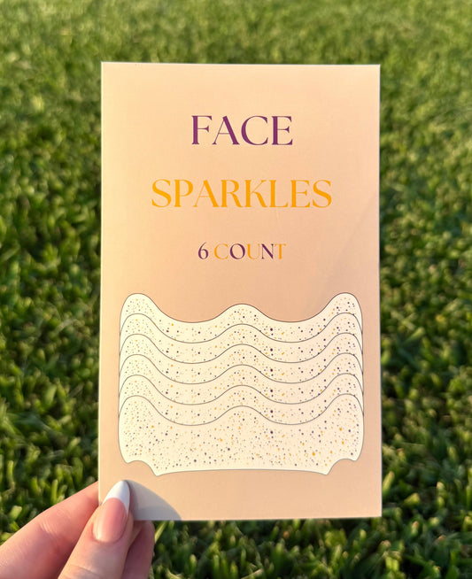 Purple and Yellow 6pc Face Sparkles