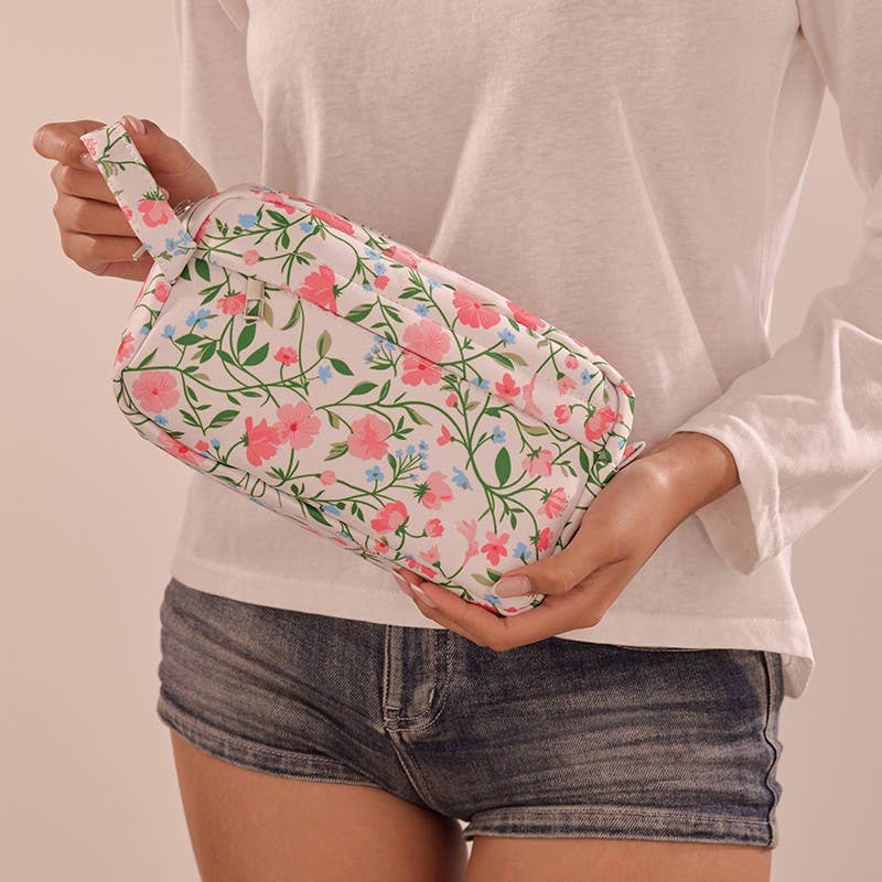 BOTANICAL FLORAL COSMETIC POUCH BAG
