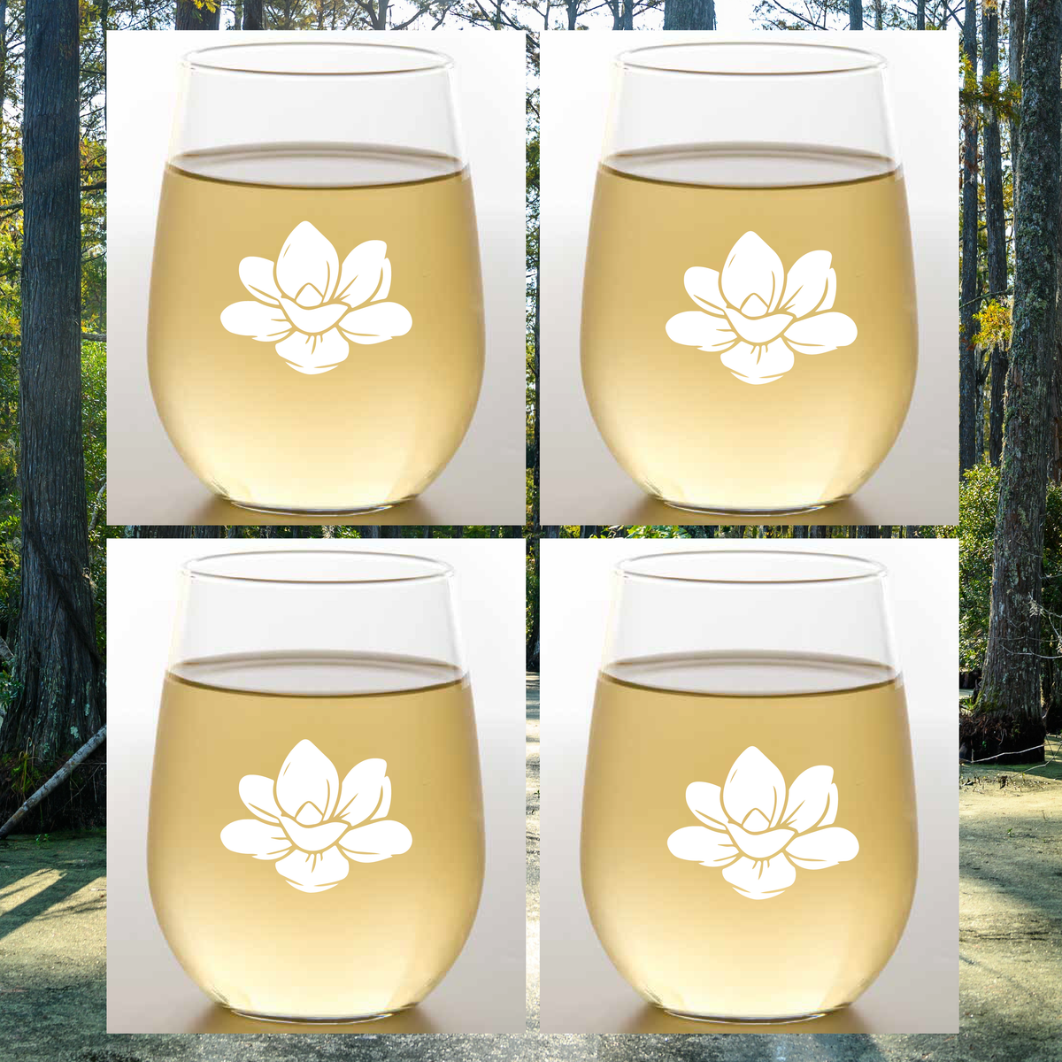 MAGNOLIA Tritan Unbreakable Stemless Plastic Wine Tumblers