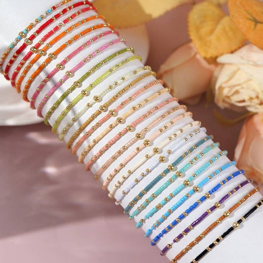 BOHO COLORFUL BALL BEADED BRACELET
