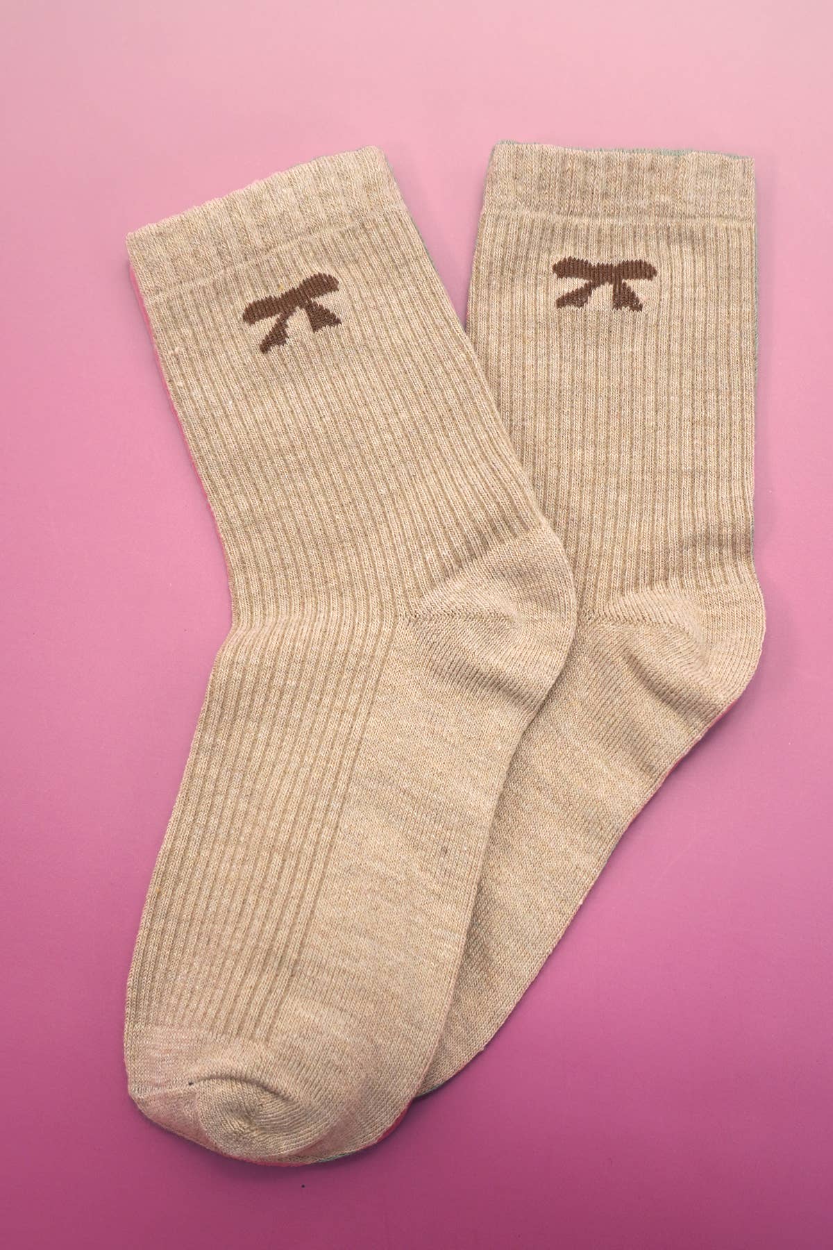 WOMAN RIBBED BOW KNOT SOCKS