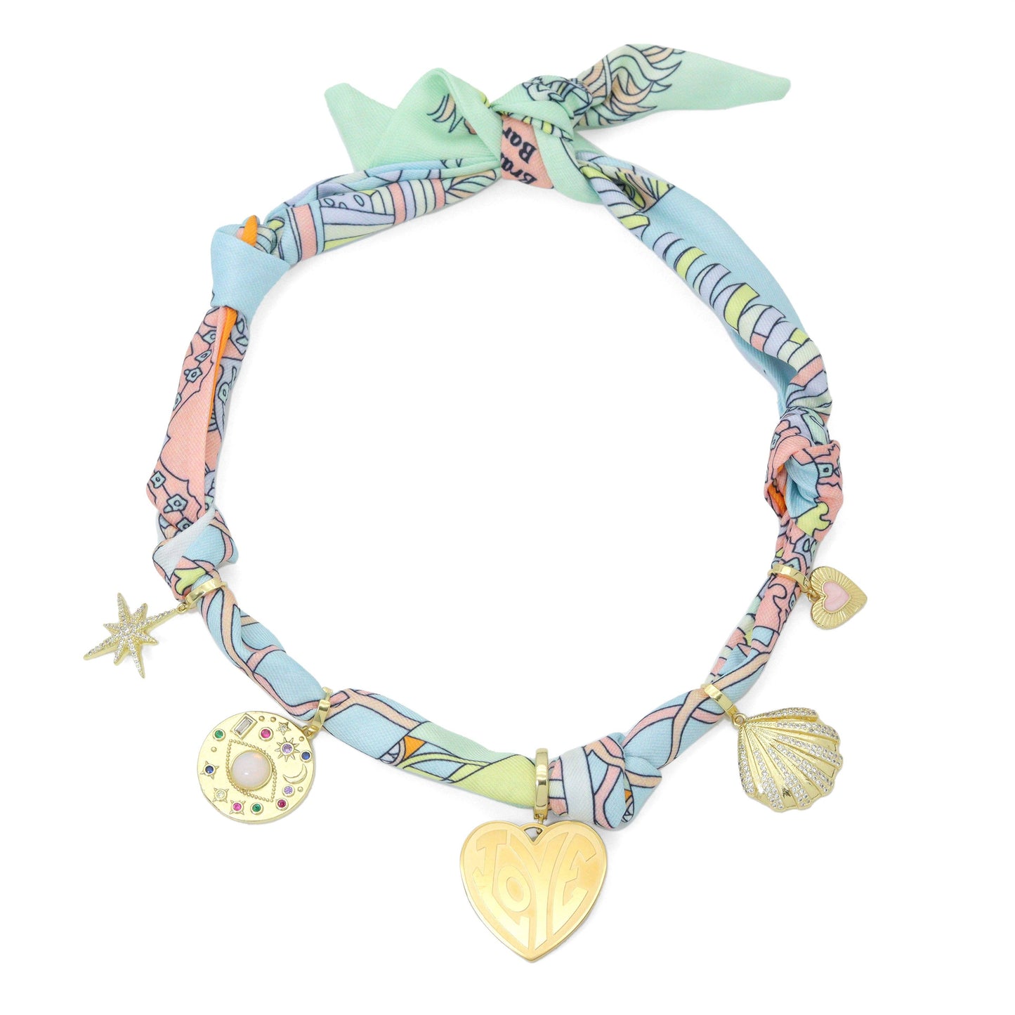 Convertible Scarf Necklace, Adjustable Silk Scarf Statement Necklace