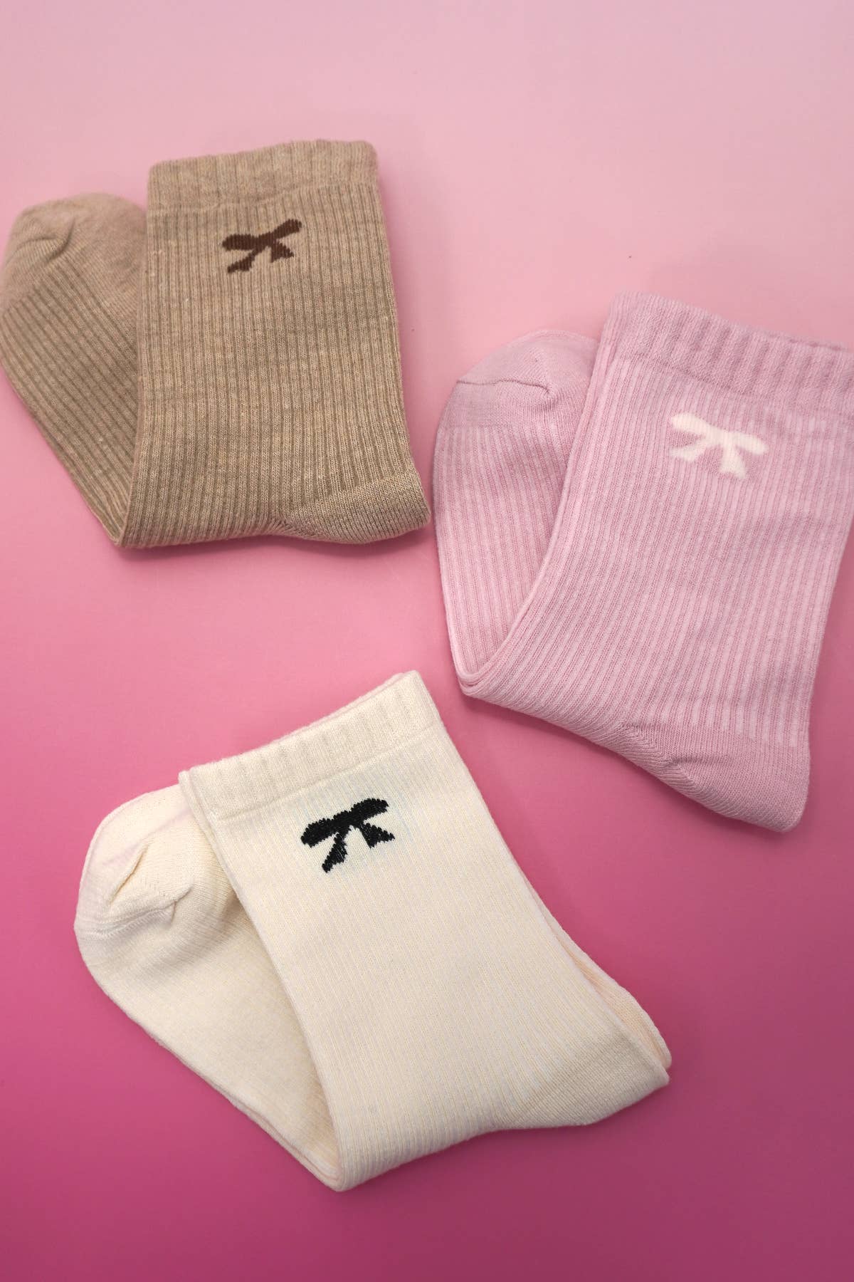 WOMAN RIBBED BOW KNOT SOCKS
