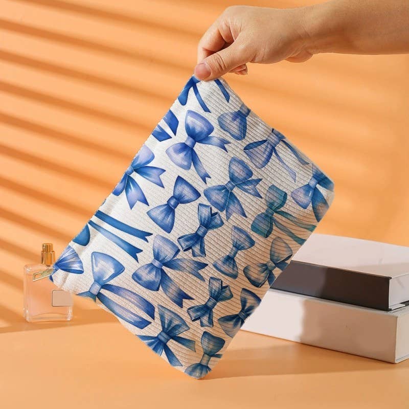TRAVEL BOW CHERRY COSMETIC MAKEUP POUCH BAG