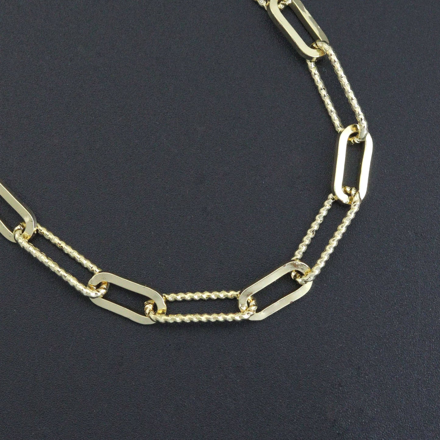 Gold Silver mixed paperclip Chain Necklace