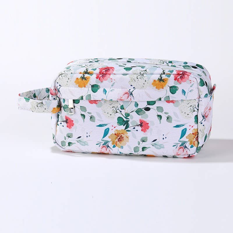 BOTANICAL FLORAL COSMETIC POUCH BAG