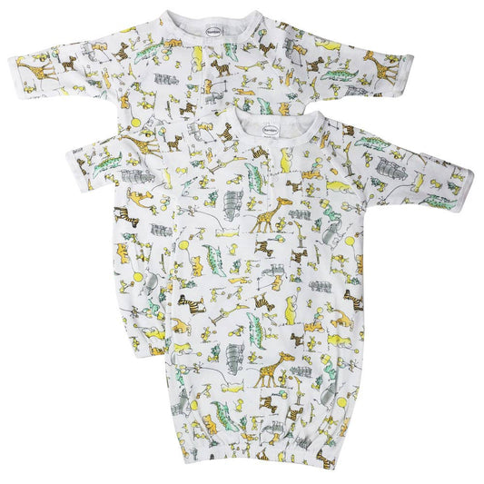 2 Pack - Infant Gowns - Crocodile Print