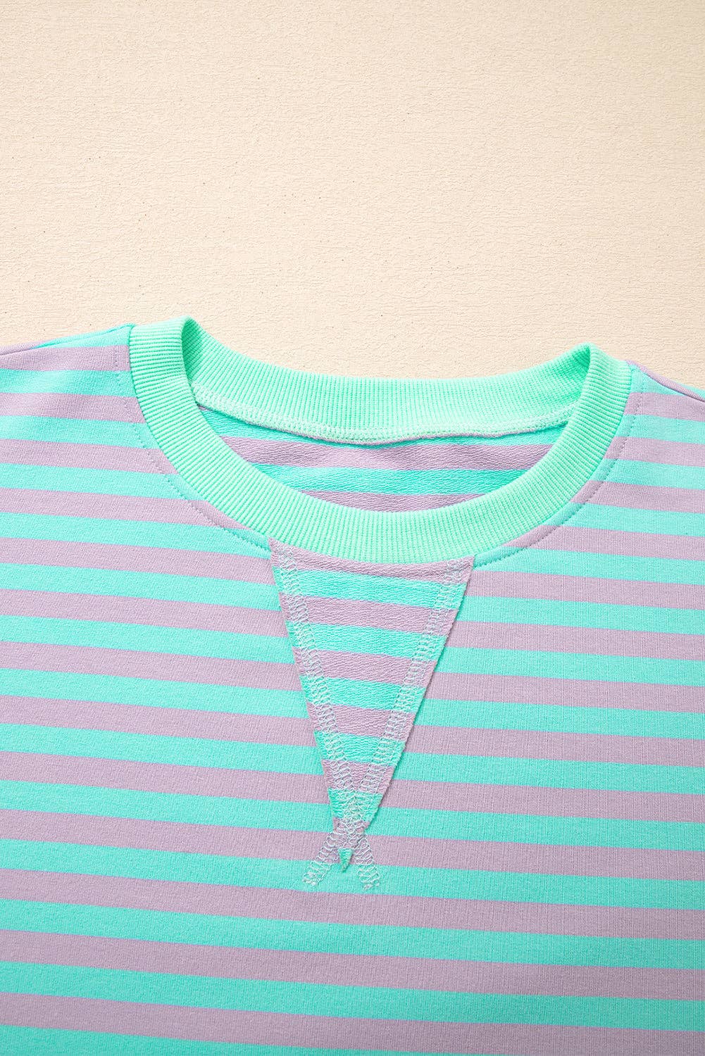 Stripe Reverse Seam Contrast Trim Sweatshirt