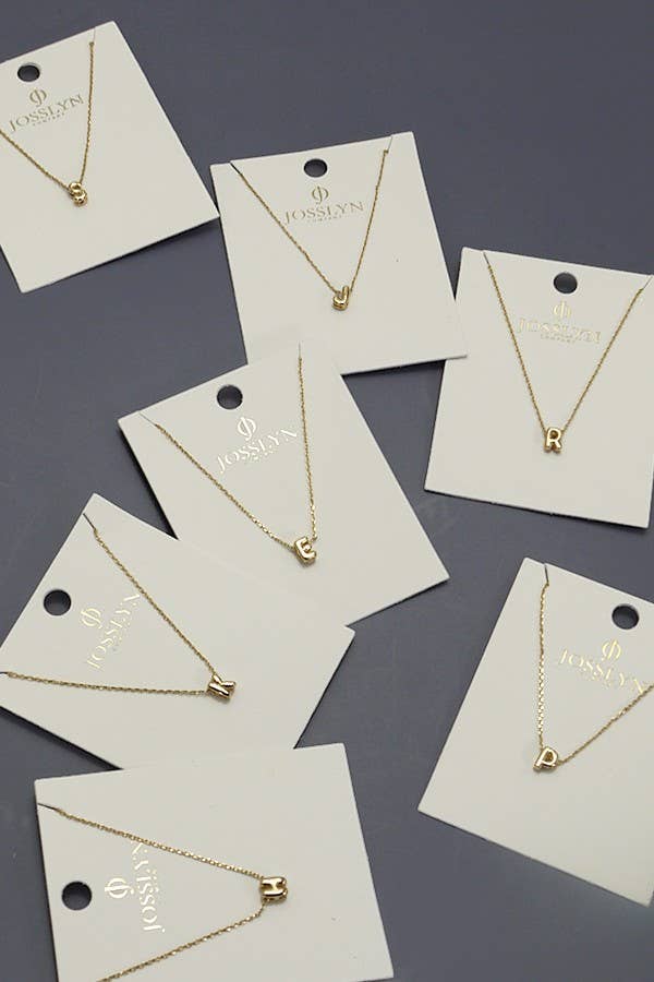 Mini Initial 3D bubble letter necklace