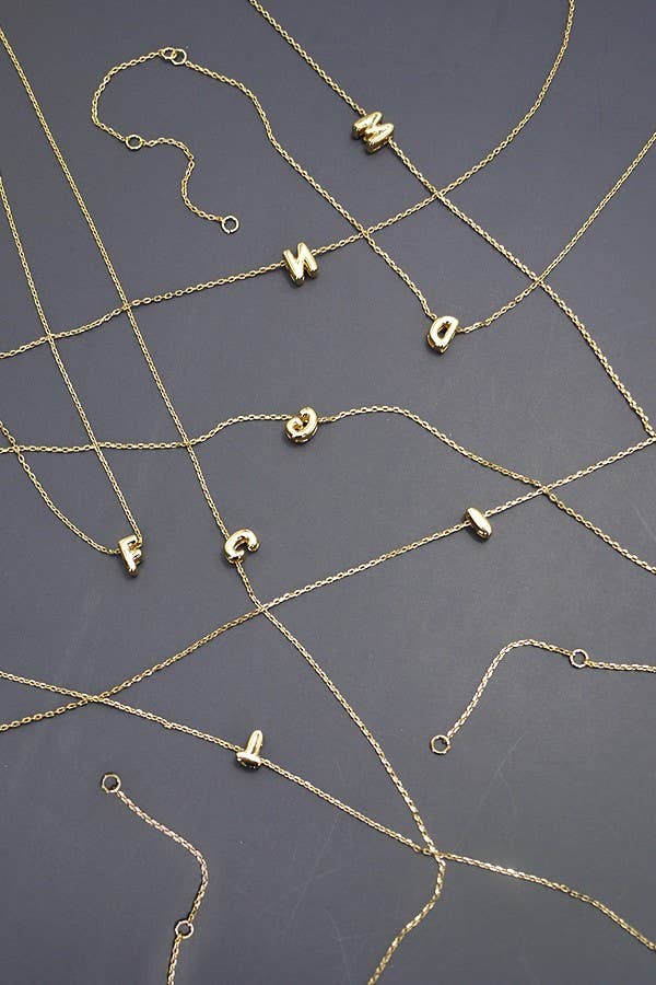 Mini Initial 3D bubble letter necklace