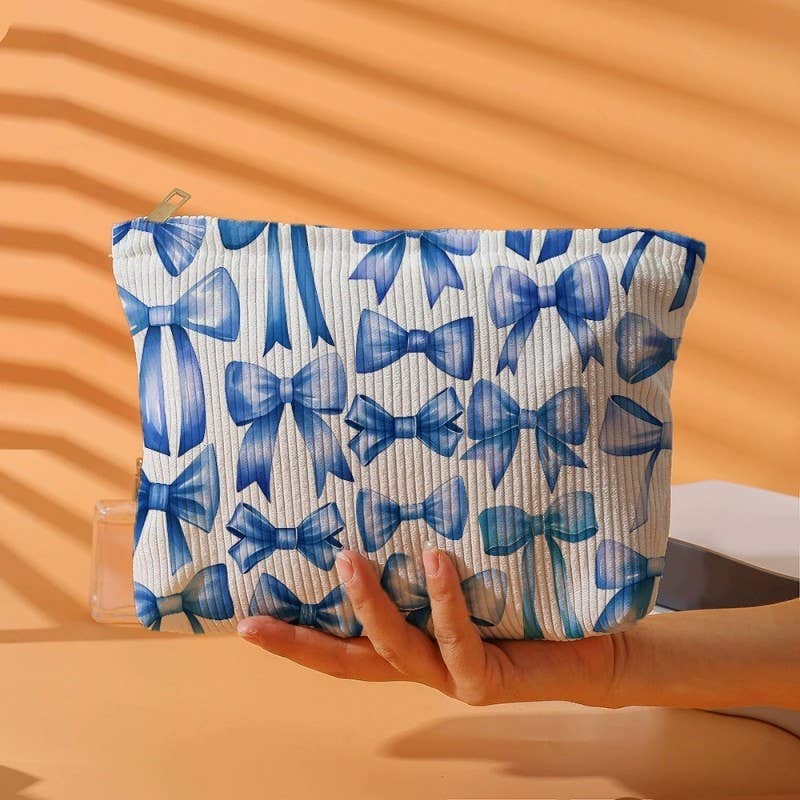 TRAVEL BOW CHERRY COSMETIC MAKEUP POUCH BAG