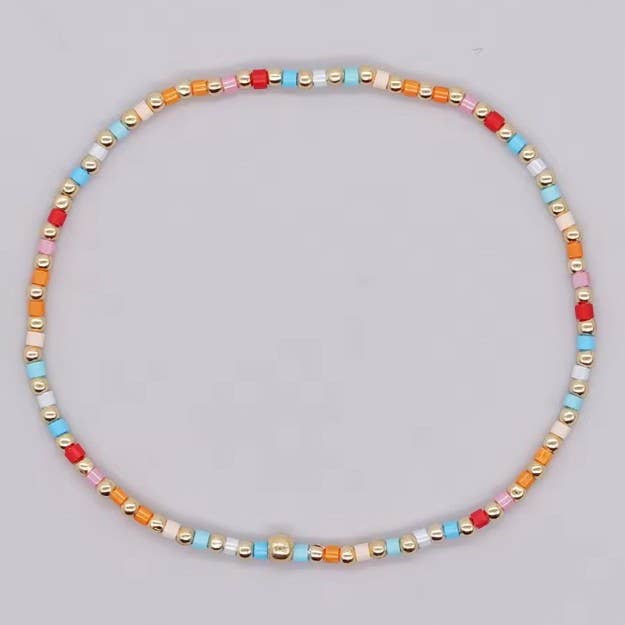BOHO COLORFUL BALL BEADED BRACELET
