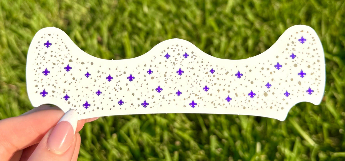 Purple and Gold Fleur De Lis 6pc Face Sparkles