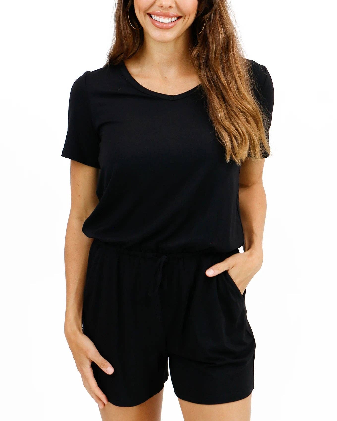 Casual Day Modal Romper in Black