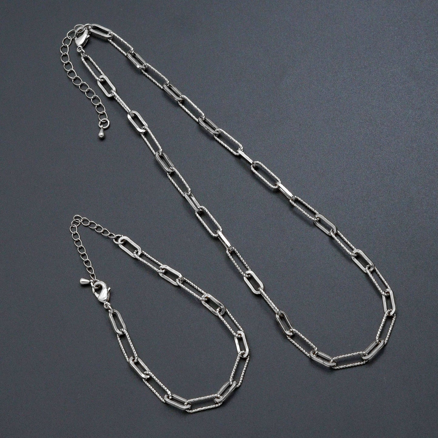 Gold Silver mixed paperclip Chain Necklace