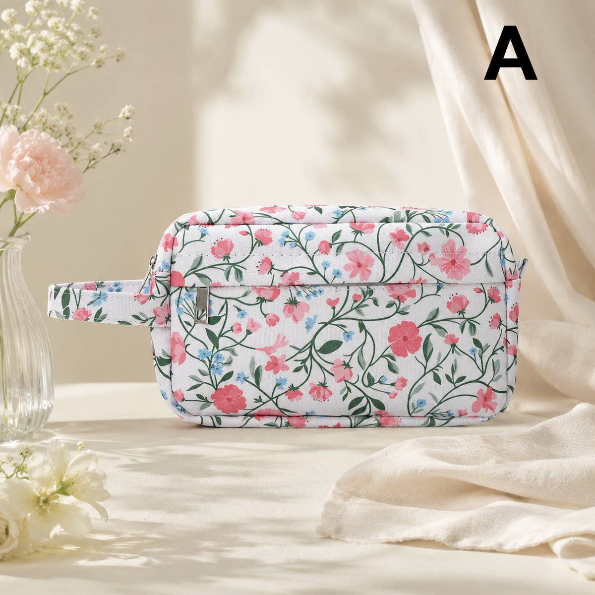 BOTANICAL FLORAL COSMETIC POUCH BAG