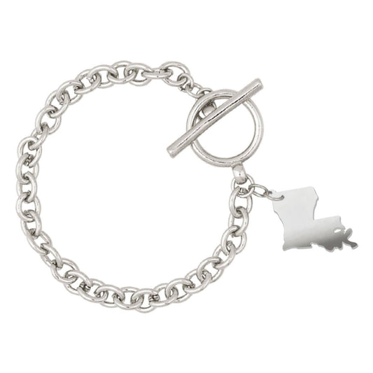 Mirrored Silver Acrylic Louisiana Bracelet