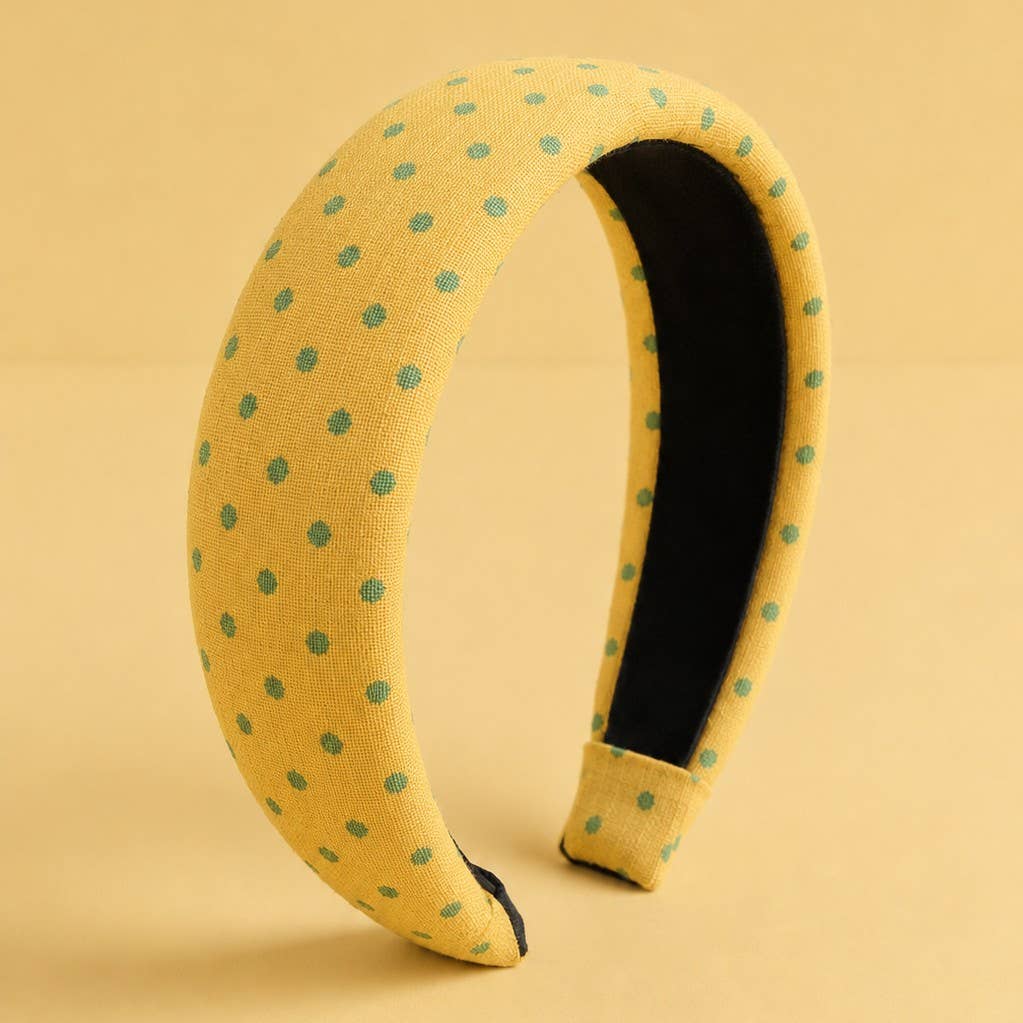 Padded Polka Dot Fabric Headband