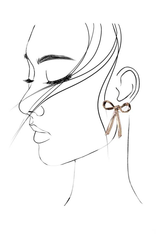 BOW MOVABLE STUD EARRINGS | 31E03579