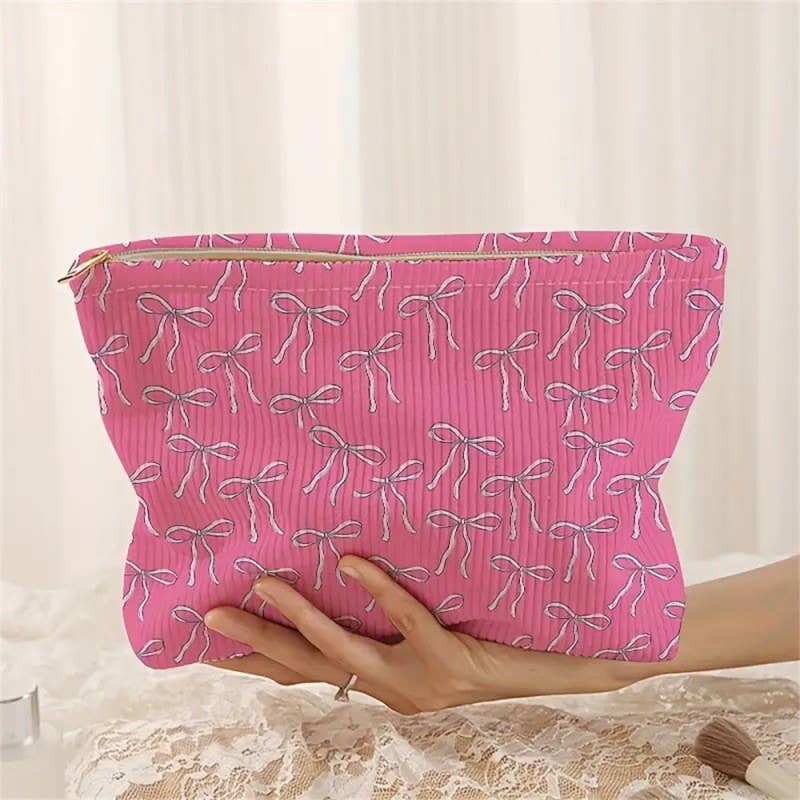 TRAVEL BOW CHERRY COSMETIC MAKEUP POUCH BAG