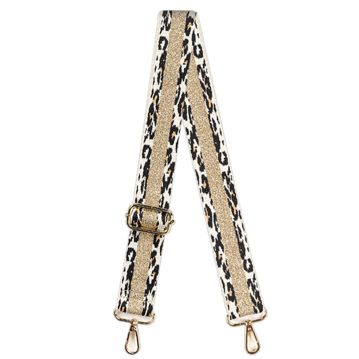 Leopard & Gold Stripe Crossbody Strap