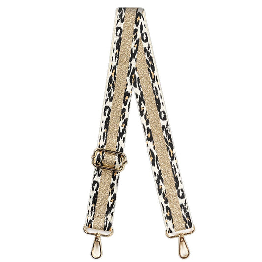 Leopard & Gold Stripe Crossbody Strap