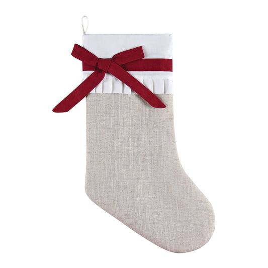 Christmas White Linen Stocking