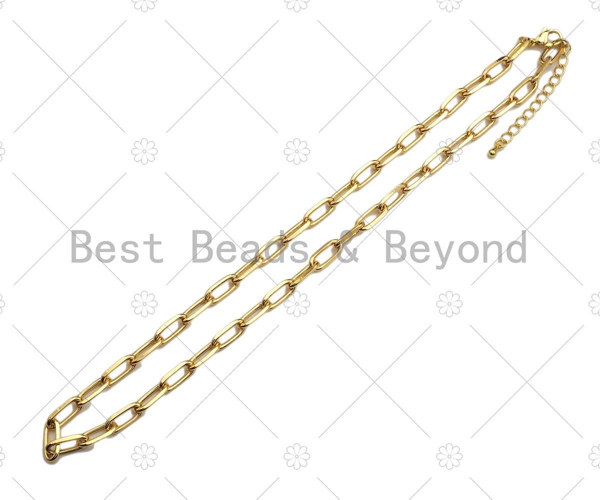 18" Gold Finish Paperclip Chain Necklace