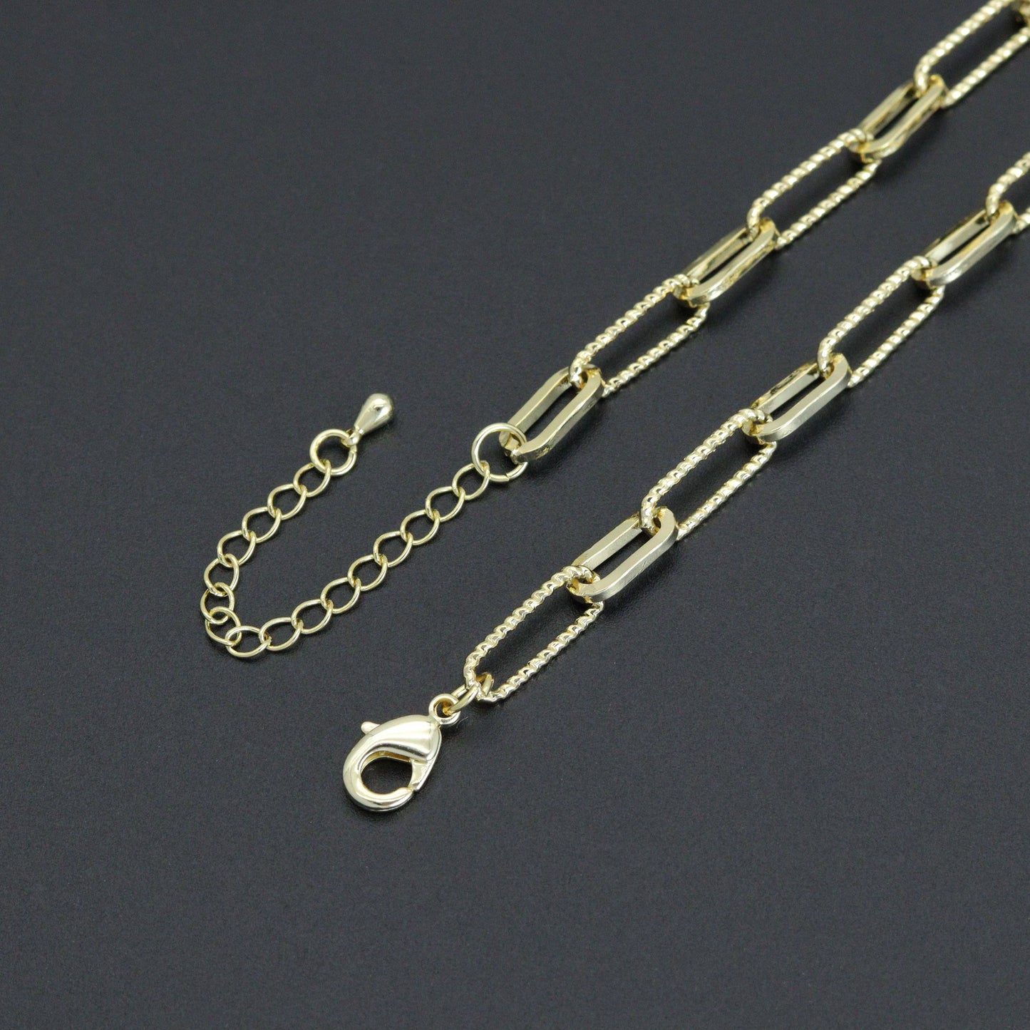 Gold Silver mixed paperclip Chain Necklace