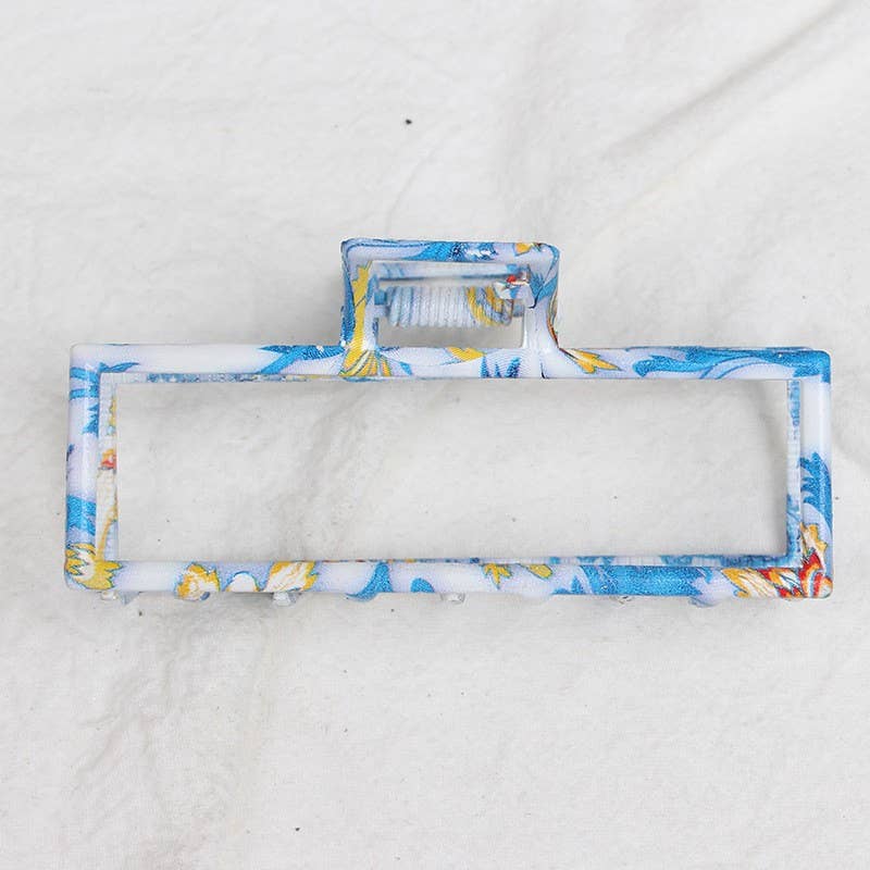 VINTAGE TOILE PATTERN PORCELAIN HAIR CLAW CLIPS | 40H914