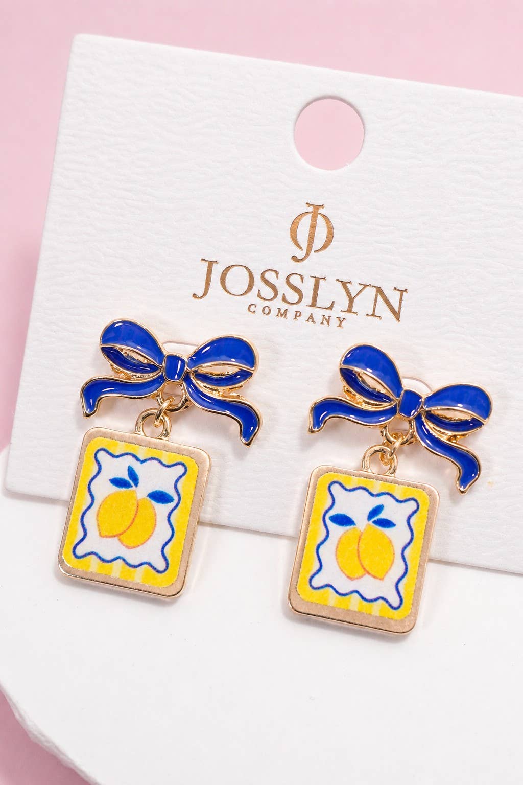 Bow Drop Enamel Charm Statement Earrings