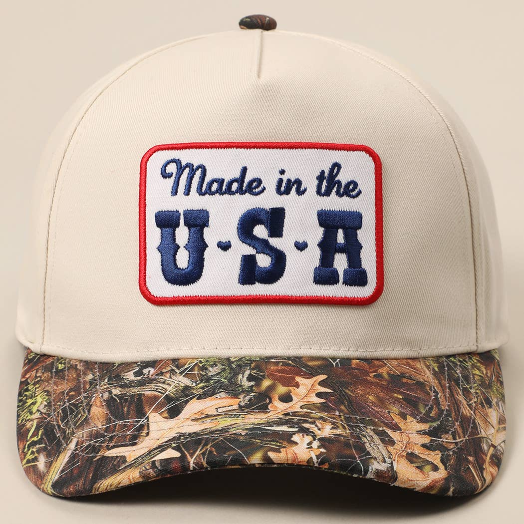 Made in the USA Embroidery Patch Camo Trucker Hat