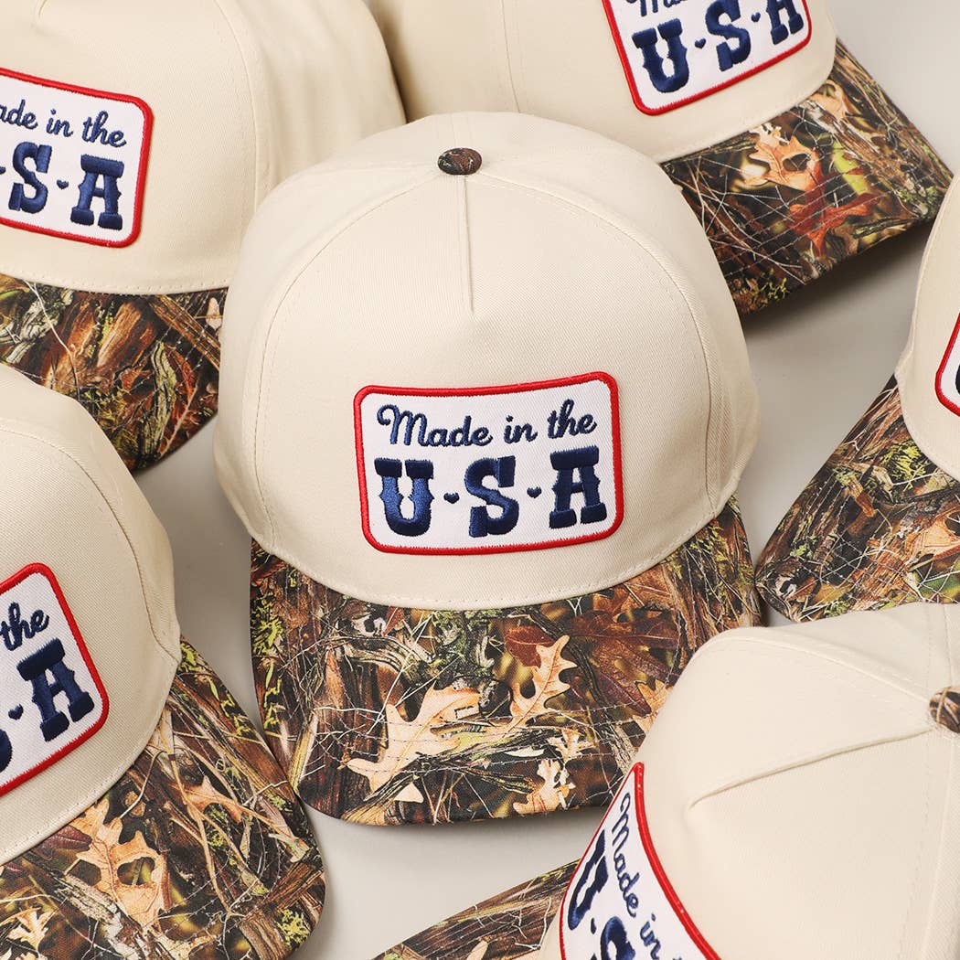 Made in the USA Embroidery Patch Camo Trucker Hat