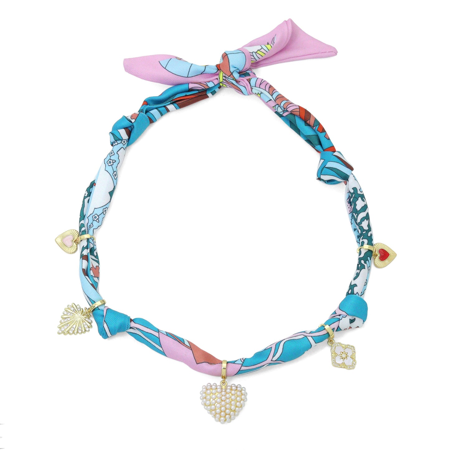 Convertible Scarf Necklace, Adjustable Silk Scarf Statement Necklace