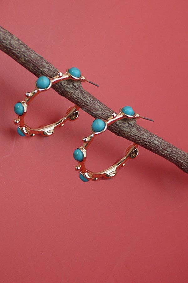BOHO TURQ HOOP EARRINGS