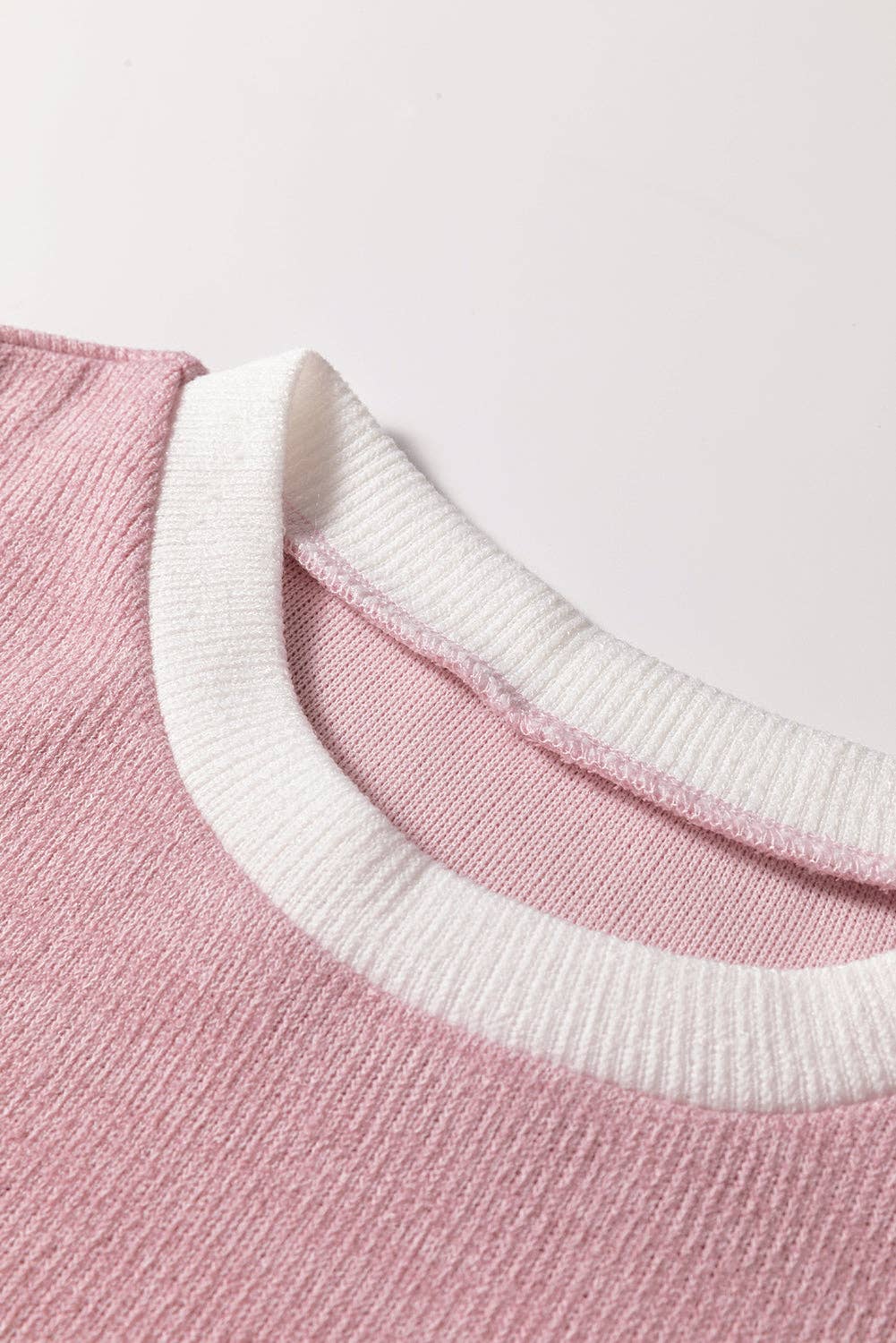 Contrast Trim Knit Drop Shoulder Top