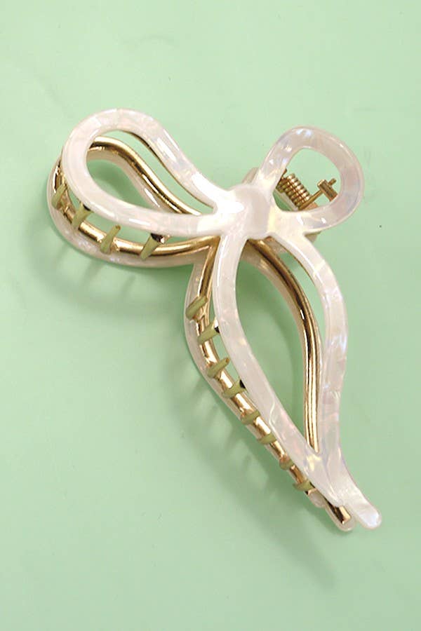 JUMBO CELLULOSE CASTING BOW HAIR CLAW CLIP