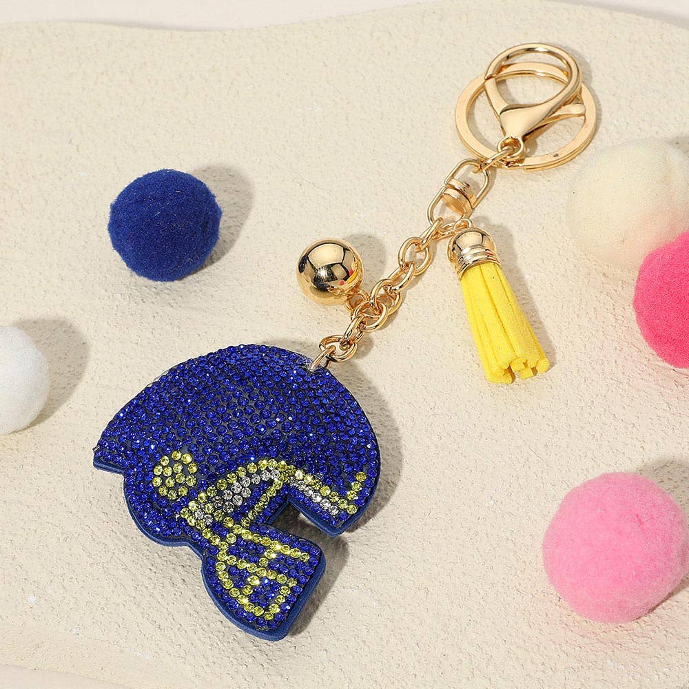 Bling Studded Football Helmet Keychain / Bag Charm